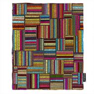 Moslion Striped Blanket Bohemian Tribal Ethnic Colorful Stripes Like Library Book Shelf Throw Blanket Flannel Home Decorative Soft Cozy Blankets 60x80 Inch for Adults Kids Sofa