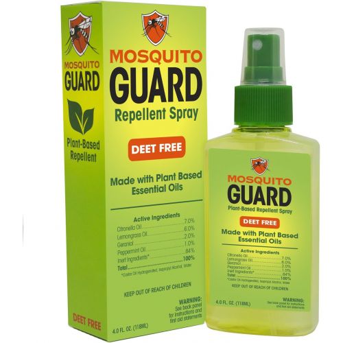  [아마존베스트]Mosquito Guard Natural Repellent Spray  Made with Plant Based Essential Oils: Citronella, Geraniol, Lemongrass - 4oz Bottle, Deet Free