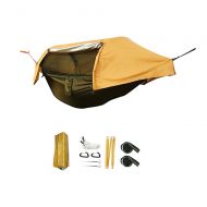 BriSunshine Camping Hammock with Mosquito Net and Rainfly Cover Lightweight Parachute Portable Hammocks for Camping, Hiking, Travel, Outdoors and Backpacking