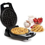 Moss & Stone Belgian Waffle Maker, Electric Waffle Machine, Flips & Non-Stick Grids,Temperature Control, Round Waffle (Black)