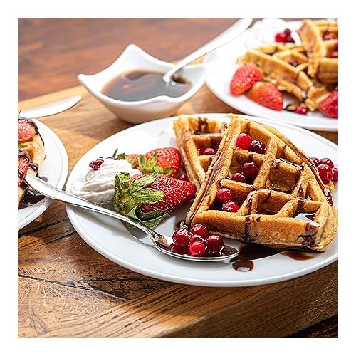  Moss & Stone Belgian Waffle Maker, Electric Waffle Machine, Flips & Non-Stick Grids,Temperature Control, Round Waffle (Black)