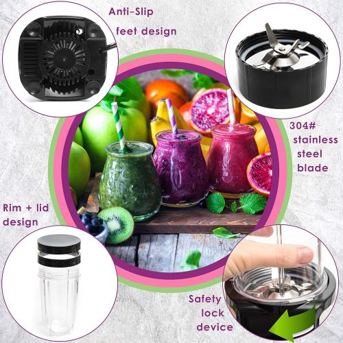  Moss & Stone Personal Blender with Additional Blender Cups, Amazing Bullet Blenders For Making Smoothie, Mini Blender, Red & Black Juice Blender & Smoothie Maker