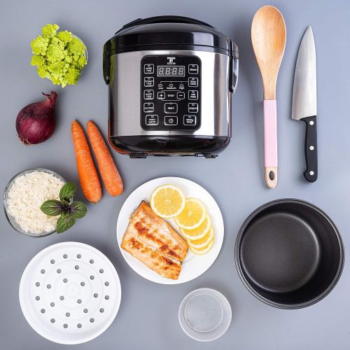  [아마존베스트]Electric Multicooker Digital Rice Cooker 4-8 Cup/Brown And White Rice/Food Steamer/Slow Cooker By Moss & Stone.