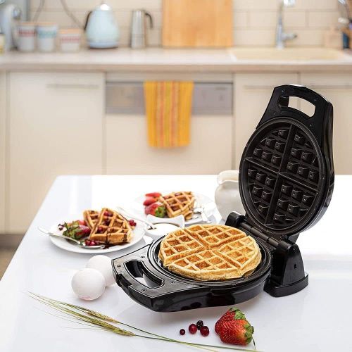  [아마존베스트]Moss & Stone Belgian Waffle Maker, Electric Waffle Machine, FlipSide & Non-Stick Grids,Temperature Control,Belgian Waffle Iron Black + Silver