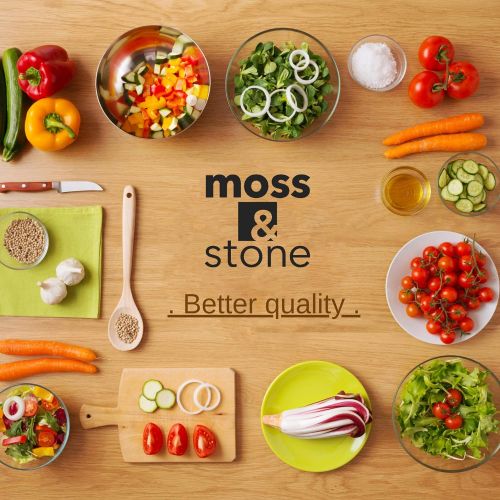  Moss & Stone Stainless Steel Serrated Knife Set Kitchen knives Set With High-Carbon Stainless Steel Blades And Wood Block Set Cutlery Knife Set, Basics 7 Piece Kitchen Knifes