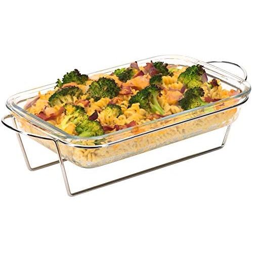  [아마존베스트]Moss & Stone Oblony Glass - Made by Borosilicate Glass | Durable, User-Friendly | Glass Baking Tray | Microwave Safe - Clear Blue Baking Dishes | Serving Set (1.7 Quart)