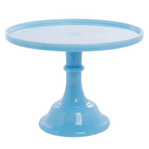  Mosser Glass Vintage Cake Stand Robin Egg Blue Glass - 12Dia x 9H