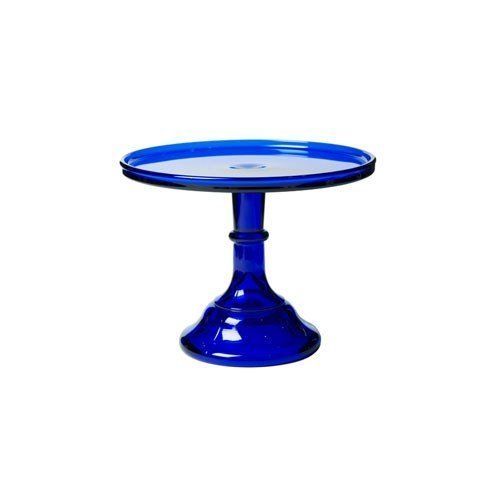  Mosser Glass 10 Cobalt Blue Glass Bakers Cake Stand Plate