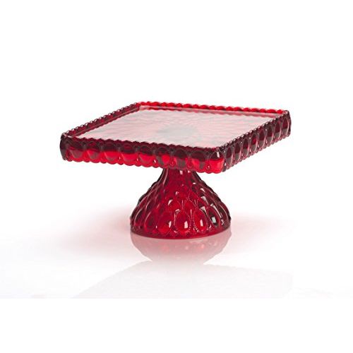  Mosser Glass Elizabeth Cake Stand in Red Crystal