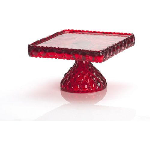  Mosser Glass Elizabeth Cake Stand in Red Crystal