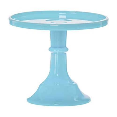  Mosser Glass 6 Footed Cake Plate Stand - Robins Egg Blue