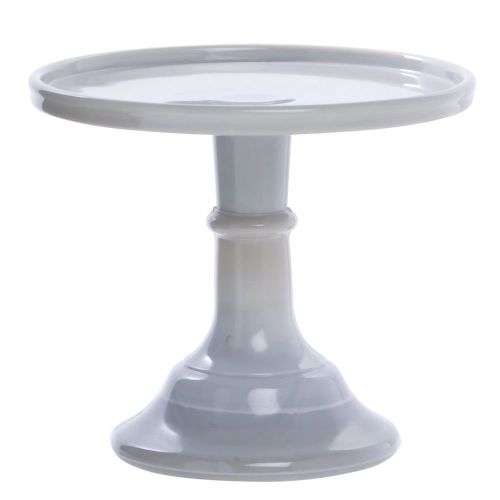  Mosser Glass 6 Footed Cake Plate Stand - Gray Marble