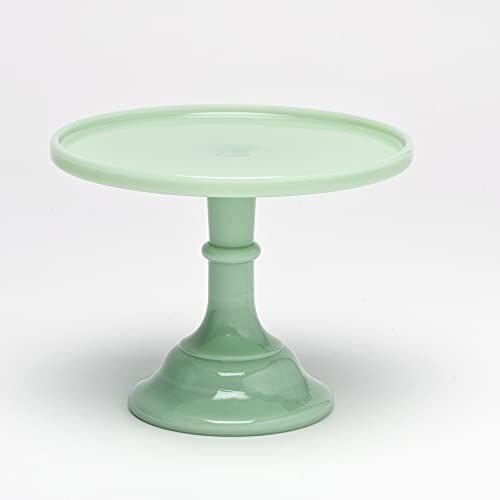  Mosser Glassware 9 Jade Green Milk Glass Cake Stand Plate Bakers Quality