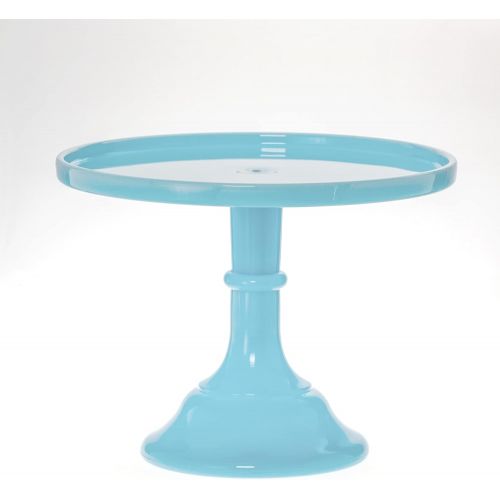  Mosser Glassware 9 Blue Delphite Cake Stand Plate Bakers Quality