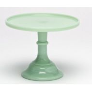 Mosser Glassware 9 Jade Green Milk Glass Cake Stand Plate Bakers Quality