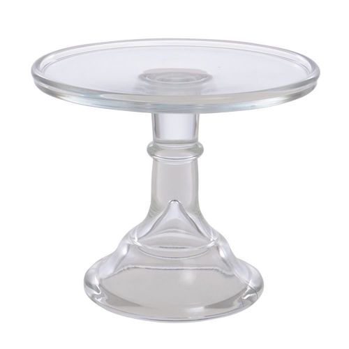  Mosser Glassware 6 Crystal Clear Glass Cake Stand Plate Bakers Quality