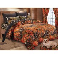 Mossy Regal Comfort The Woods Orange Camouflage Premium Luxury Queen Comforter Camo Bedding Set for Hunters Cabin or Rustic Lodge Teens Boys and Girls