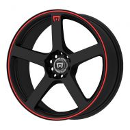 Motegi Racing MR116 Matte Black Wheel With Red Racing Stripe (17x7/4x100, 114.3mm, +40mm offset)