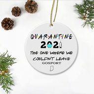 Mother And Me Quarantine Ornament 2021 The One Where We Couldnt Leave Gosport City Indiana IN State - Long Distance Relationships Gifts Ornament Plastic 3 Flat