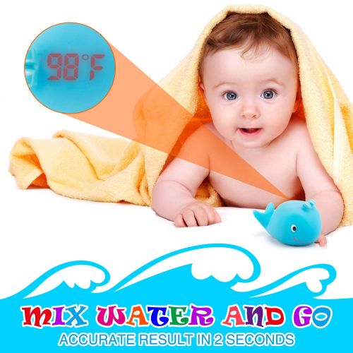  [아마존베스트]Mothermed MotherMed Baby Bath Thermometer and Floating Whale Bath Toy Bathtub and Swimming Pool Thermometer Water Temperature Indicator Fast Accurate Result Within 2 Seconds Only for Fahrenh