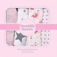 Mothers Lap, Classic Swaddle Baby Blanket, Pure Cotton Muslin, Zigzag, Polka, Star and Flamingo...