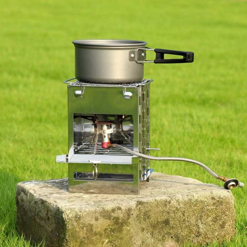  Mothinessto Stainless Steel Plug Pin Wood Stove, Foldable Convenient Portable Firewood Stove Compact Size Practical Integrated Folding Firewood Stove for Garden