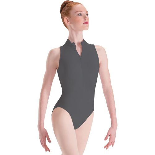  Motionwear Zip Front Mock T High Cut Leotard