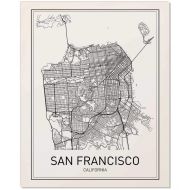 MotivatedWallArt San Francisco Map, City Map Poster, San Francisco Print, California Print, California Map, City Maps, Map Print, Map Art Print, Black and White, Map Wall Art, Map Art, Scandinavian