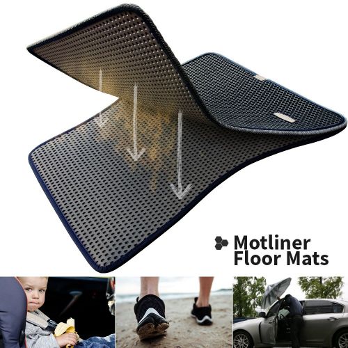  Motliner Floor Mats, Custom Fit with Dual Layered Honeycomb Design for Lexus GX 2014-2018 Toyota 4Runner 2013-2018. All Weather Heavy Duty Protection for Front and Rear. EVA Materi