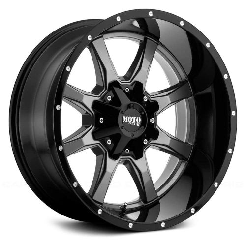  Moto Metal MOTO METAL MO970 Gray Center Gloss Black Lip Wheel Chromium (hexavalent compounds) (18 x 10. inches /8 x 125 mm, -24 mm Offset)