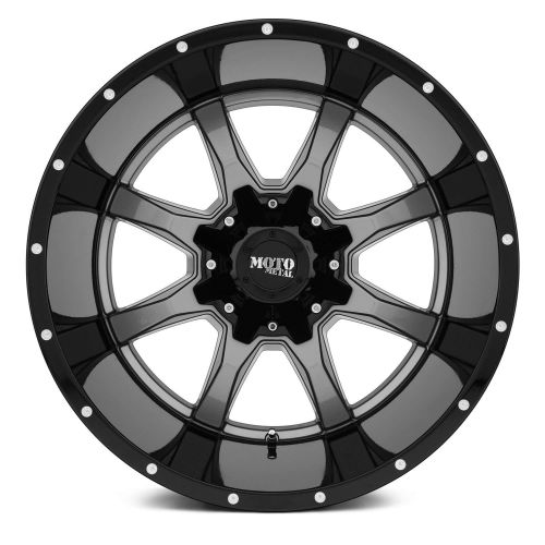  Moto Metal MOTO METAL MO970 Gray Center Gloss Black Lip Wheel Chromium (hexavalent compounds) (18 x 10. inches /8 x 125 mm, -24 mm Offset)