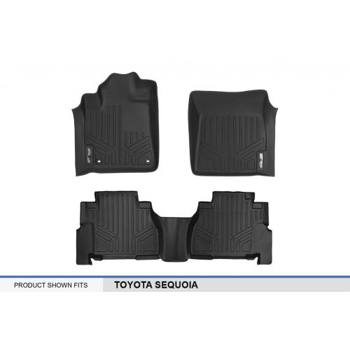  Motor MAX LINER A0108/B0272 MAXFLOORMAT Floor Mat (for Toyota Sequoia (2012-2017) (2 Row Set) (Black))