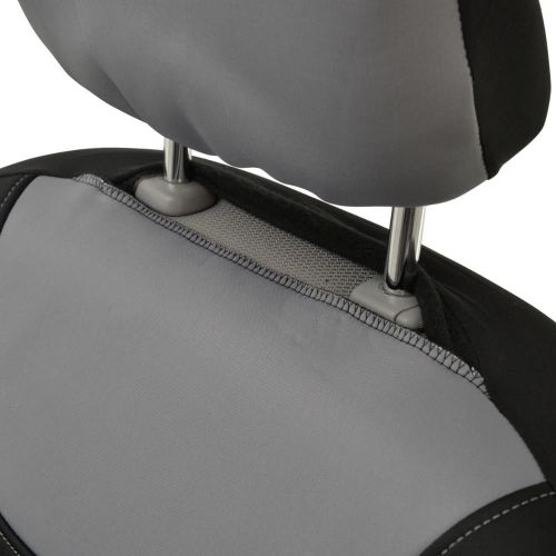  Motor Trend 3 Layer Waterproof Car Seat Covers - Modern Sideless Quick Install Auto Protection (Black & Gray)