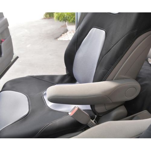  Motor Trend 3 Layer Waterproof Car Seat Covers - Modern Sideless Quick Install Auto Protection (Black & Gray)