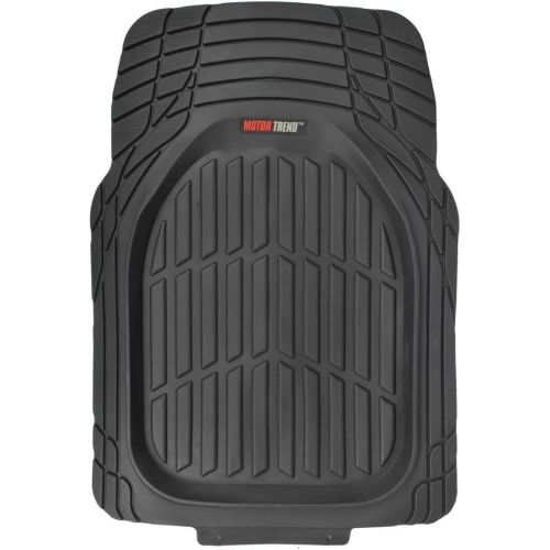  Motor Trend MT-923-BK Black FlexTough Contour Liners-Deep Dish Heavy Duty Rubber Floor Mats for Car SUV Truck & Van-All Weather Protection