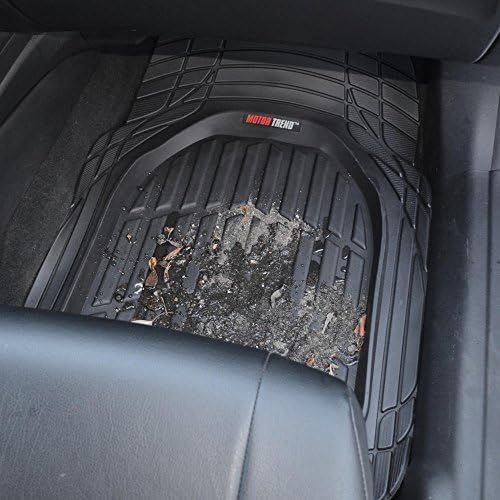  Motor Trend MT-923-BK Black FlexTough Contour Liners-Deep Dish Heavy Duty Rubber Floor Mats for Car SUV Truck & Van-All Weather Protection