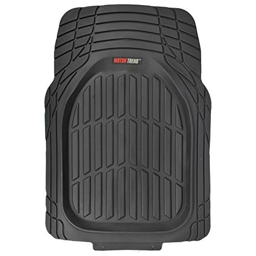  Motor Trend MT-923-BK Black FlexTough Contour Liners-Deep Dish Heavy Duty Rubber Floor Mats for Car SUV Truck & Van-All Weather Protection