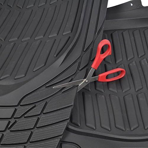  Motor Trend MT-923-BK Black FlexTough Contour Liners-Deep Dish Heavy Duty Rubber Floor Mats for Car SUV Truck & Van-All Weather Protection