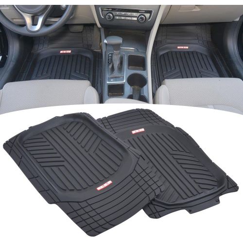  Motor Trend OF-933-BK Black Deep Dish Rubber Floor Mats All-Climate All Weather Performance Plus Heavy Duty Liners Odorless