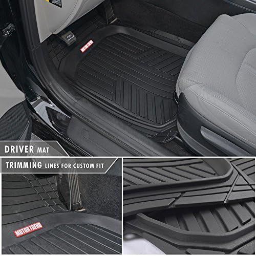  Motor Trend OF-933-BK Black Deep Dish Rubber Floor Mats All-Climate All Weather Performance Plus Heavy Duty Liners Odorless