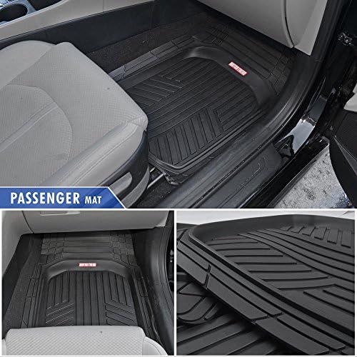  Motor Trend OF-933-BK Black Deep Dish Rubber Floor Mats All-Climate All Weather Performance Plus Heavy Duty Liners Odorless