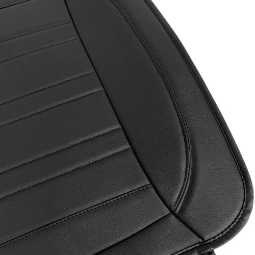  Motor Trend MTSC-420 Universal Car Seat Cushion (Front, 2-Pack)  Padded Luxury Cover with Non-Slip Bottom & Storage Pockets  Black Faux Leather Chair Protector for Auto, Truck &