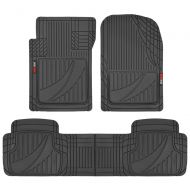 Motor Trend OF-793-BK FlexTough Advanced Performance Mats-3pc Rubber Floor Mats for Car SUV Auto All Weather Plus-2 Front & Rear Liner (Black)