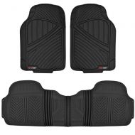 Motor Trend MT-773-BK FlexTough Baseline-Heavy Duty Rubber Floor Mats for Car SUV Truck Van, 100% Odorless & All Weather Protection (Black)