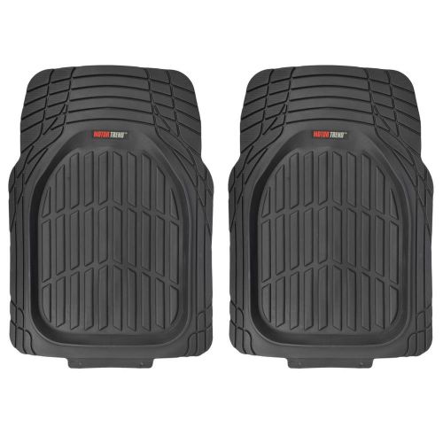  Motor Trend 4pc Black Car Floor Mats Set Rubber Tortoise Liners w/ Cargo for Auto SUV Trucks - All Weather Heavy Duty Floor Protection - MT-923-BK+MT-884-BK_amj