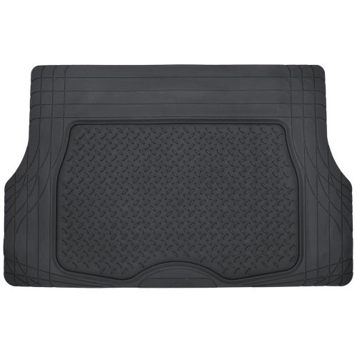  Motor Trend 4pc Black Car Floor Mats Set Rubber Tortoise Liners w/ Cargo for Auto SUV Trucks - All Weather Heavy Duty Floor Protection - MT-923-BK+MT-884-BK_amj