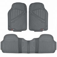 Motor Trend FlexTough Baseline - Heavy Duty Rubber Car Floor Mats, 100% Odorless & BPA Free, All Weather (Gray) - MT773GRAMw1