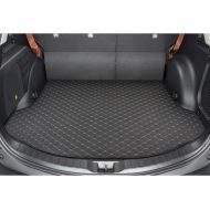 Motor Trend PM803 Black Custom Exact Fit Luxury Padded PU Leather Leatherette Trunk Mat Cargo Liner for Toyota RAV4 2015-2016