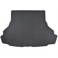 Motor Trend PM402 Black Custom Exact Fit Luxury Padded PU Leather Leatherette Trunk Mat Cargo Liner for Ford Mustang 2015-2016