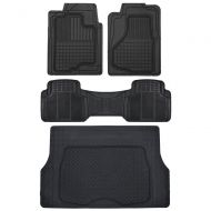 Motor Trend All Weather Semi-Custom Fit Heavy Duty Rubber Floor Mats for Auto Car Truck SUV (2 Front, 1 Liner & Cargo Mat)